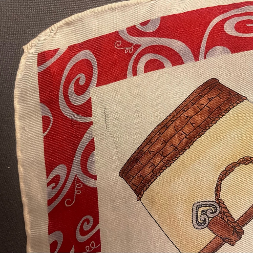 Brighton Red and Cream Swirl Scarf - Picture 5 of 7